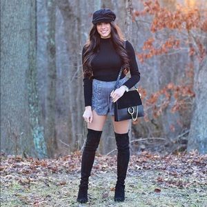 Faux Suede Lace Up Shorts WORN ONCE